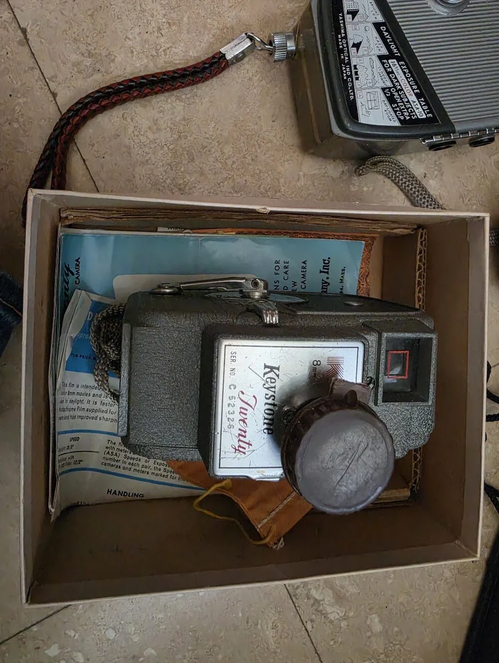 Vintage Silver & Black Movie Camera and Film Camera Bundle